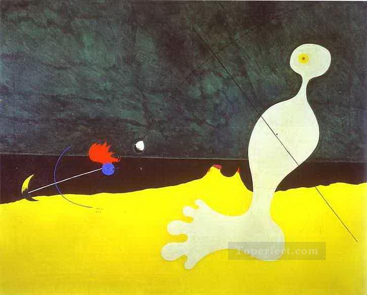 Person Throwing a Stone at a Bird Joan Miro Oil Paintings